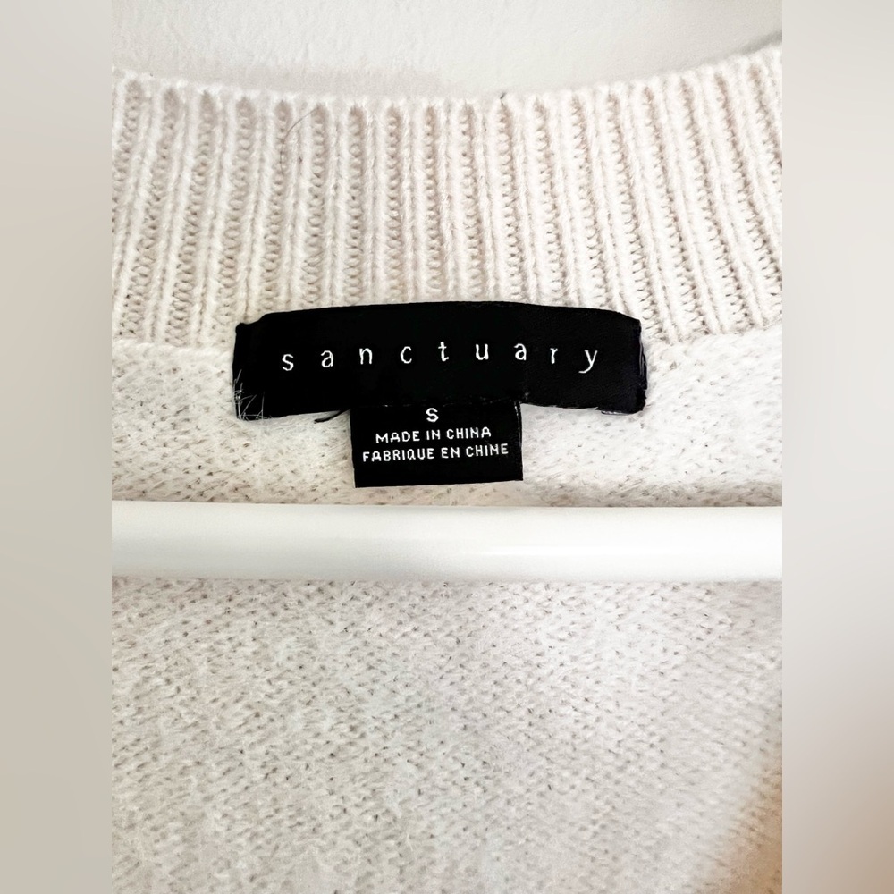 Sanctuary Mohair Cardigan Off White Pullover Sweater Size Small - Picture 3 of 5